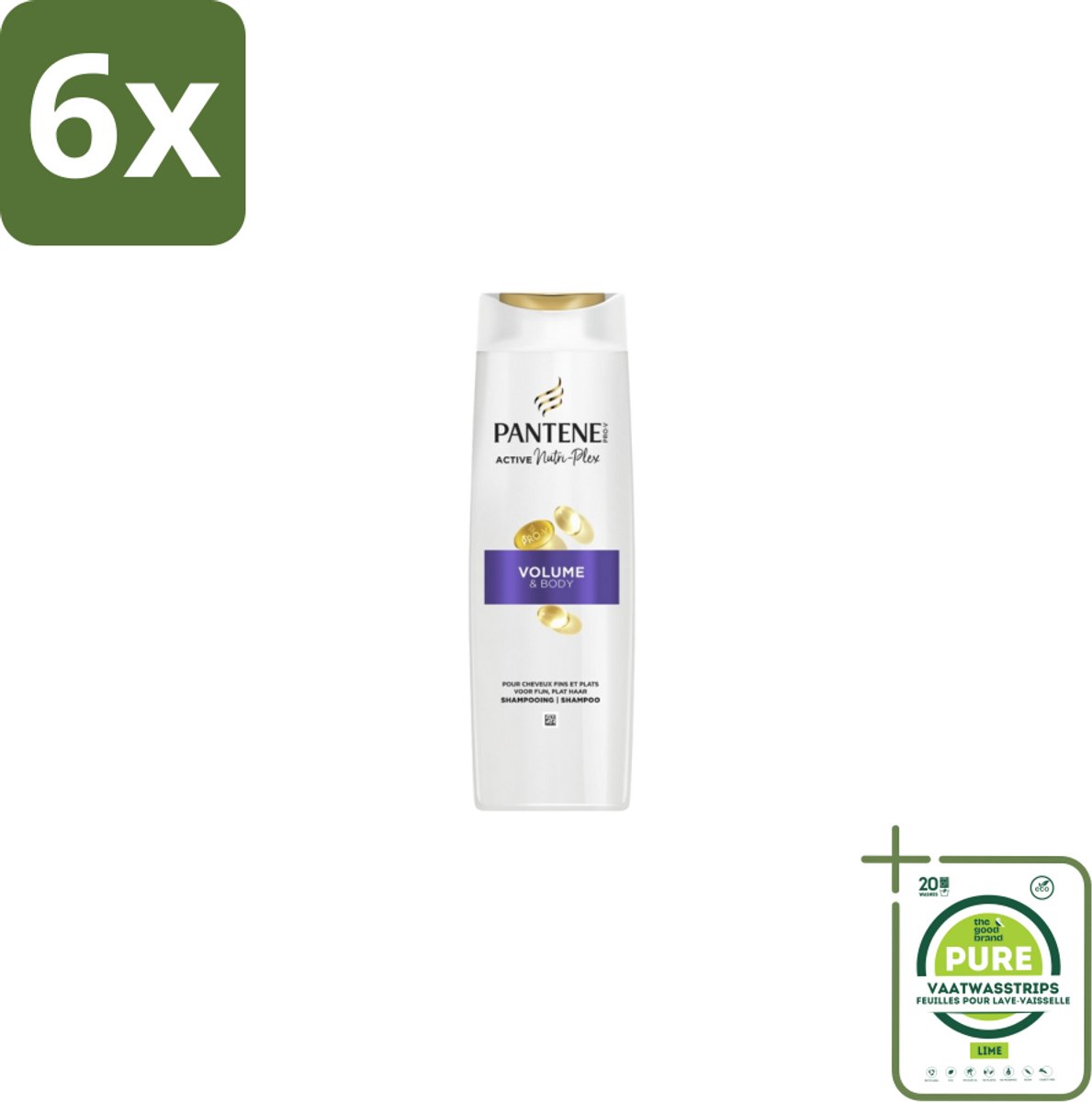 Pantene – Shampoo – Volume – 250 ml - Voordeelverpakking - 6 stuks - Volume shampoo - Body shampoo