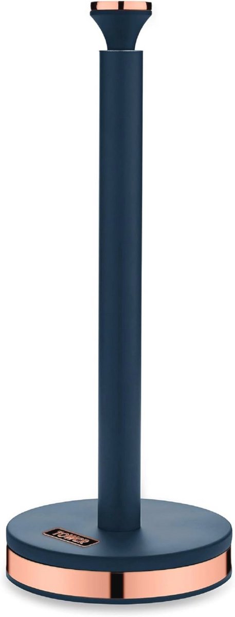 Keukenrolhouder met Roségouden Accenten - Middernacht Blauw