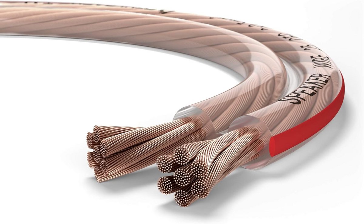 Luidsprekerkabel 2x2.5mm² Transparant 10 Meter - OFC Koper voor Hi-Fi & Home Cinema