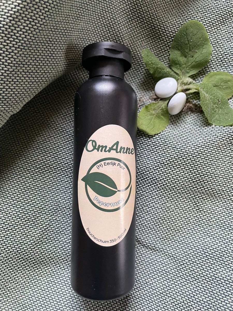 Douche en Bad Schuim Pepermunt 500 ml. Puur Natuur! van OmAnne Prijs Inclusief Verzending!!
