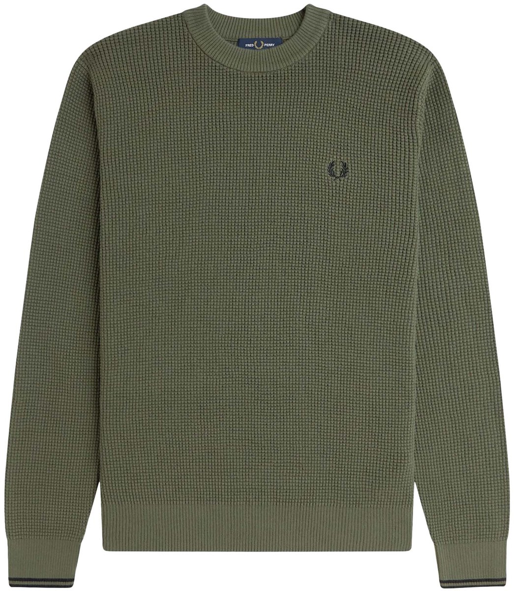 Fredperry Fp Waffelsteek Trui Fashion Wear Volwassen Groen