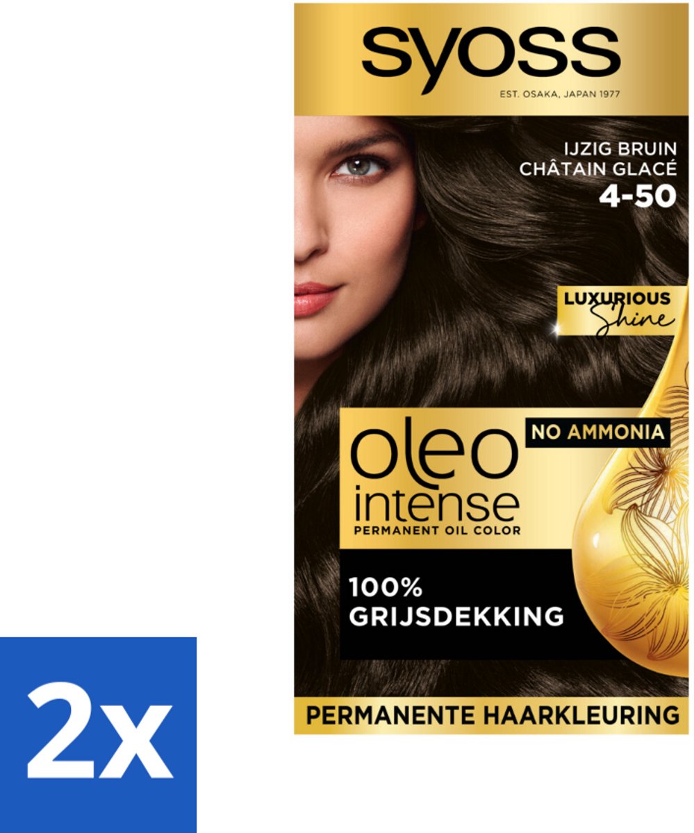 Syoss Oleo Intense - Haarverf - 4-50 - Ijzig Bruin - 115ml x 2