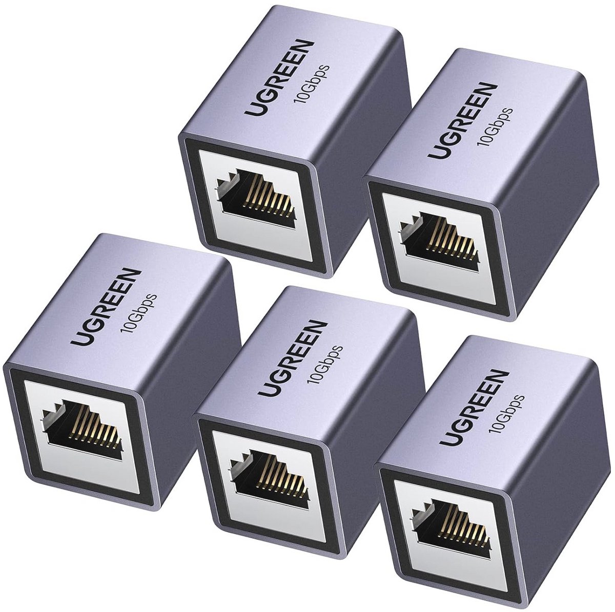 10 Gigabit Ethernet Koppeling voor Netwerkkabel - Geschikt voor Cat7, Cat6, Cat5e en Cat5 - 5 Stuks