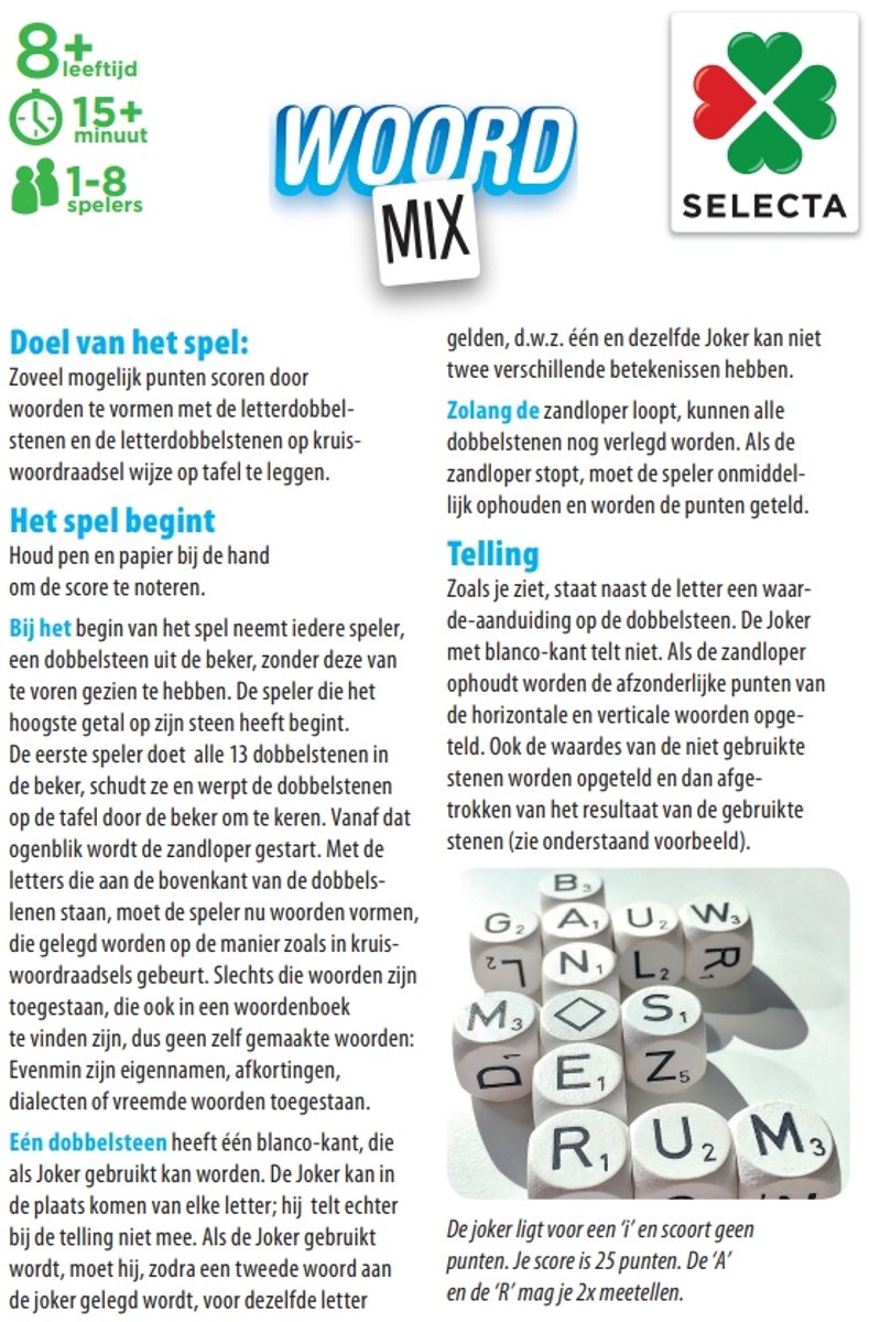 Tactic Woord Mix – Dobbelspel – Woordspel – Snel Taalspel met Letterdobbelstenen – Leerzaam en Spannend – Familiespel – 1 tot 8 Spelers – Vanaf 8 Jaar — afbeelding 5