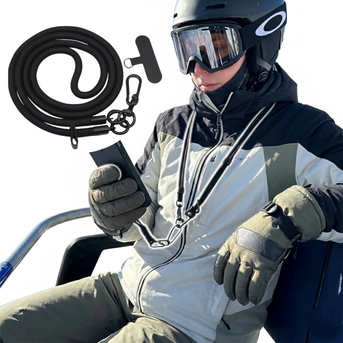 Telefoonkoord – Wintersport - Anti-Val & Anti-Diefstal – 150 cm – Telefoon Houder voor Ski & Snowboard