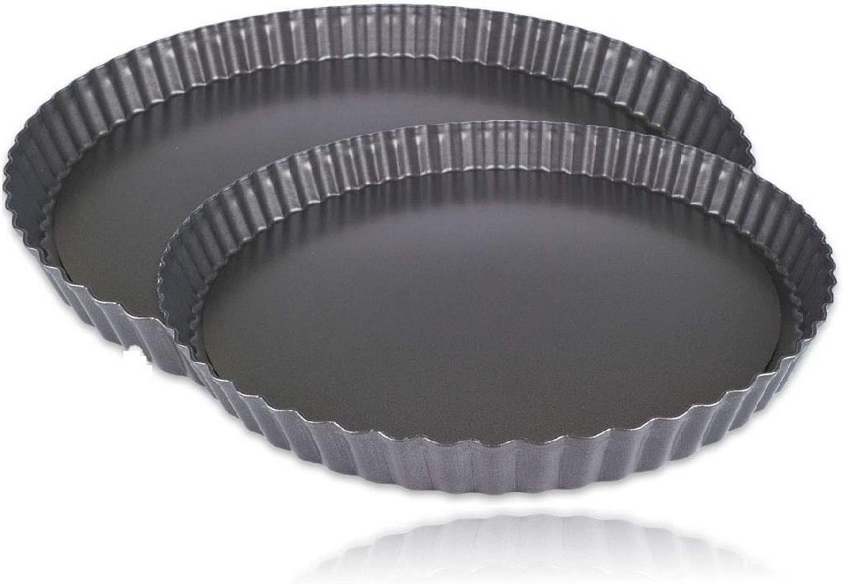 Set van 2 bakvormen Ø 26 cm en 28 cm voor taarten, quiches en pizza's
