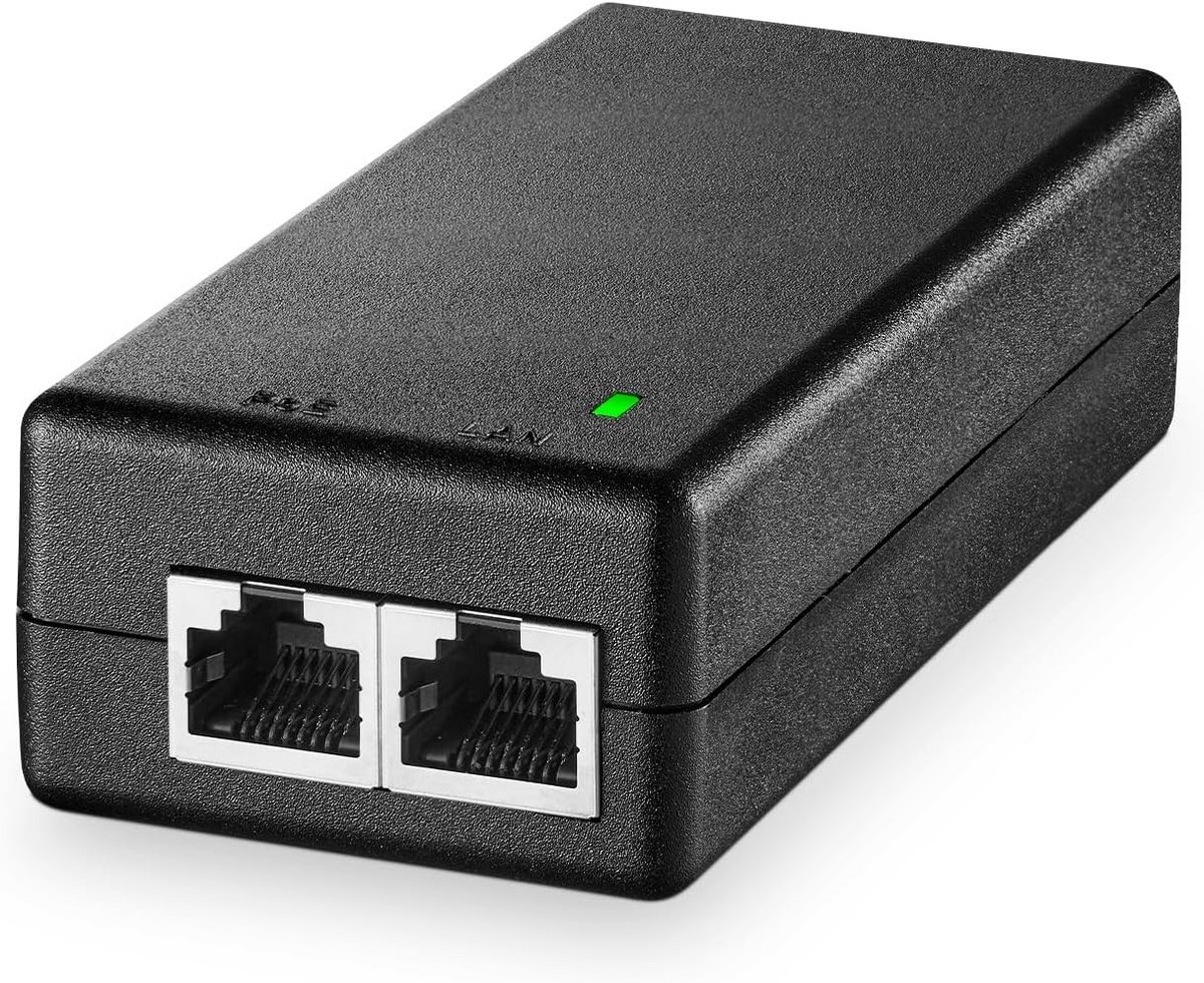 2,5 Gigabit PoE+ Injector - Power Over Ethernet Adapter - Plug & Play - Tot 100 Meter Afstand - 802.3af/at