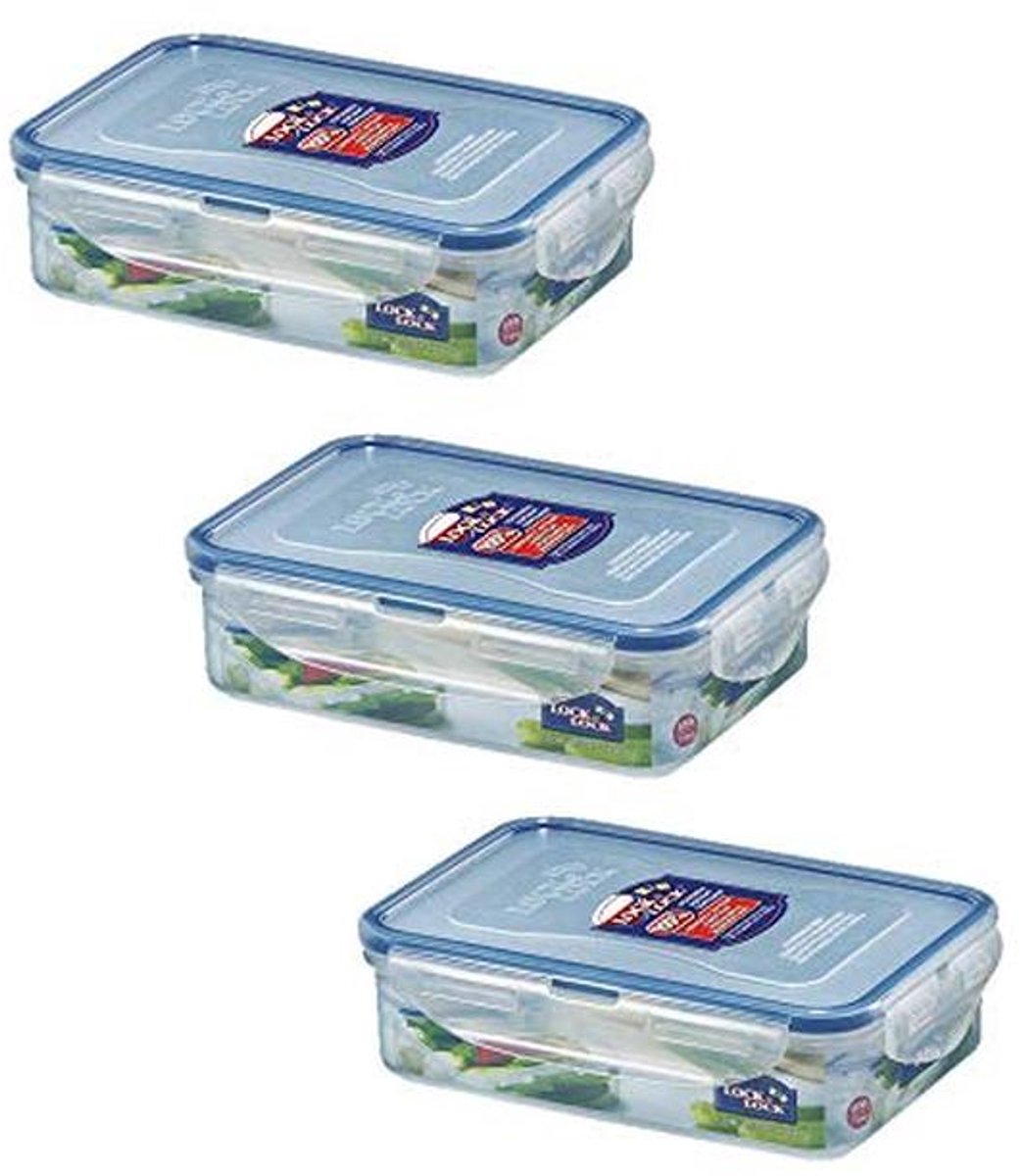Rechthoekige Opbergdozen 550ml - 3 Stuks