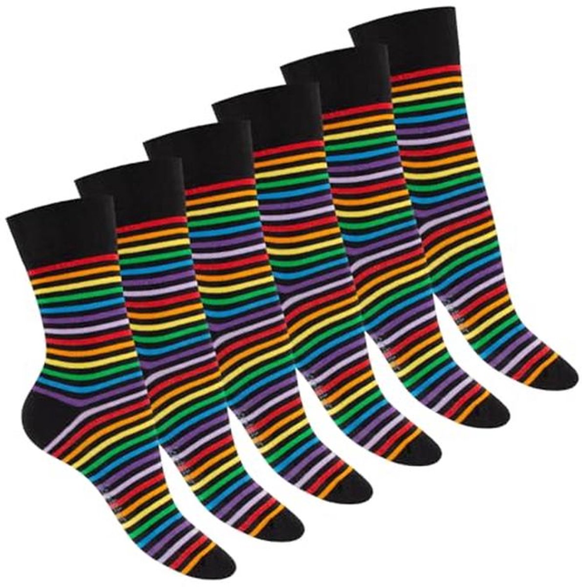 Damessokken met Strepen - Set van 6 Paar voor Comfort en Stijl