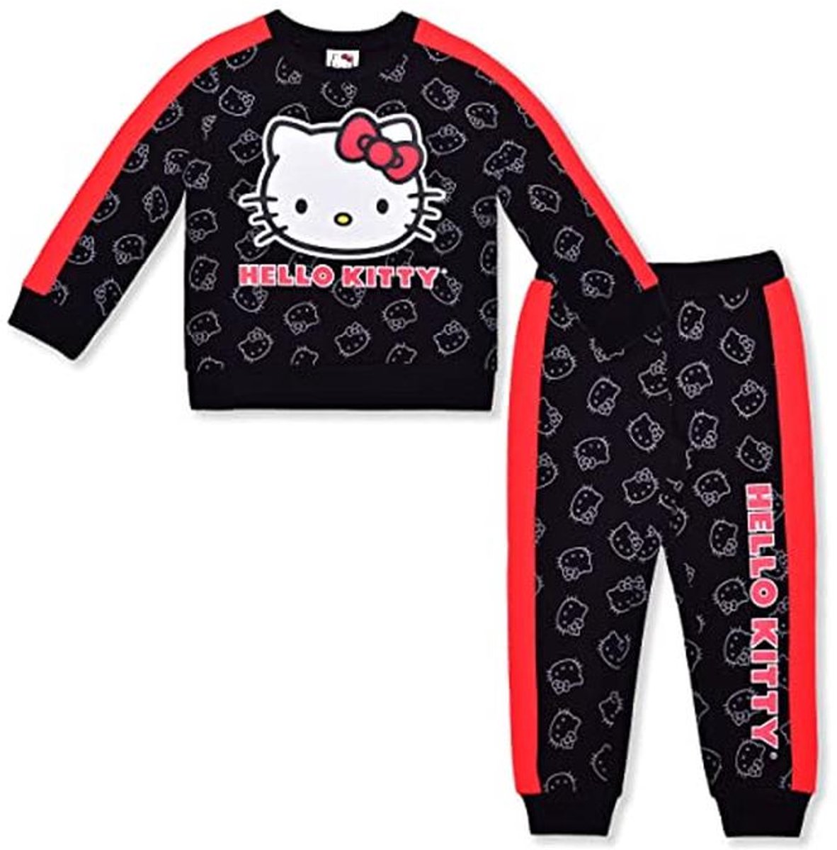 Meisjes Pluche 2-delige Trui en Jogger Set Zwart
