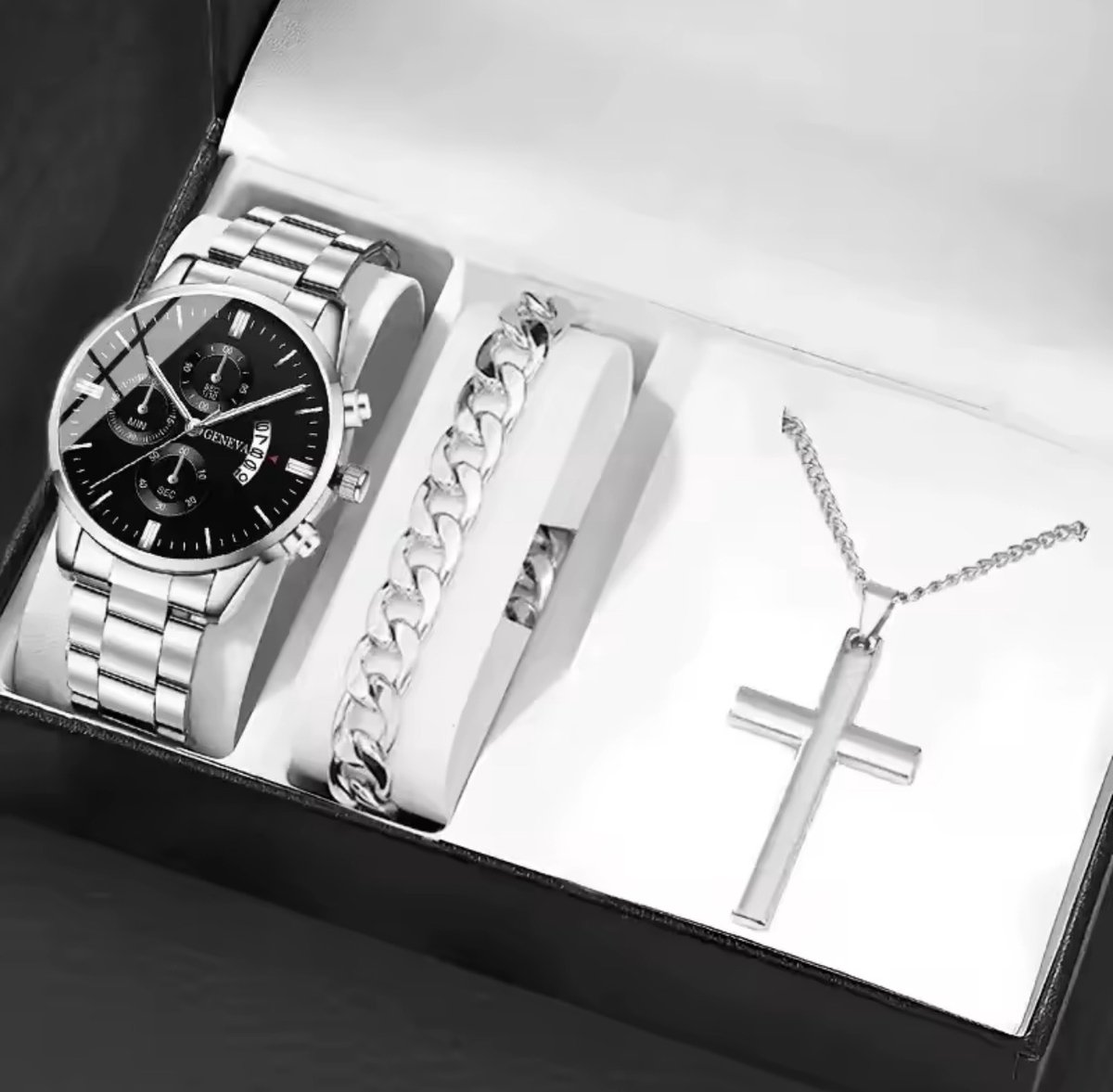 Horlogebox voor heren - geschenkdoos - cadeau set met horloge - armband - valentijn cadeautje voor hem