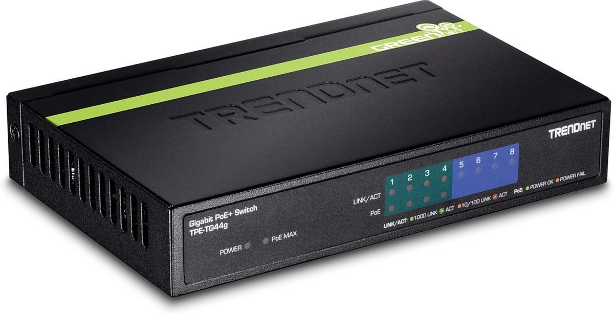 8-poorts Gigabit PoE+ Switch met 105W