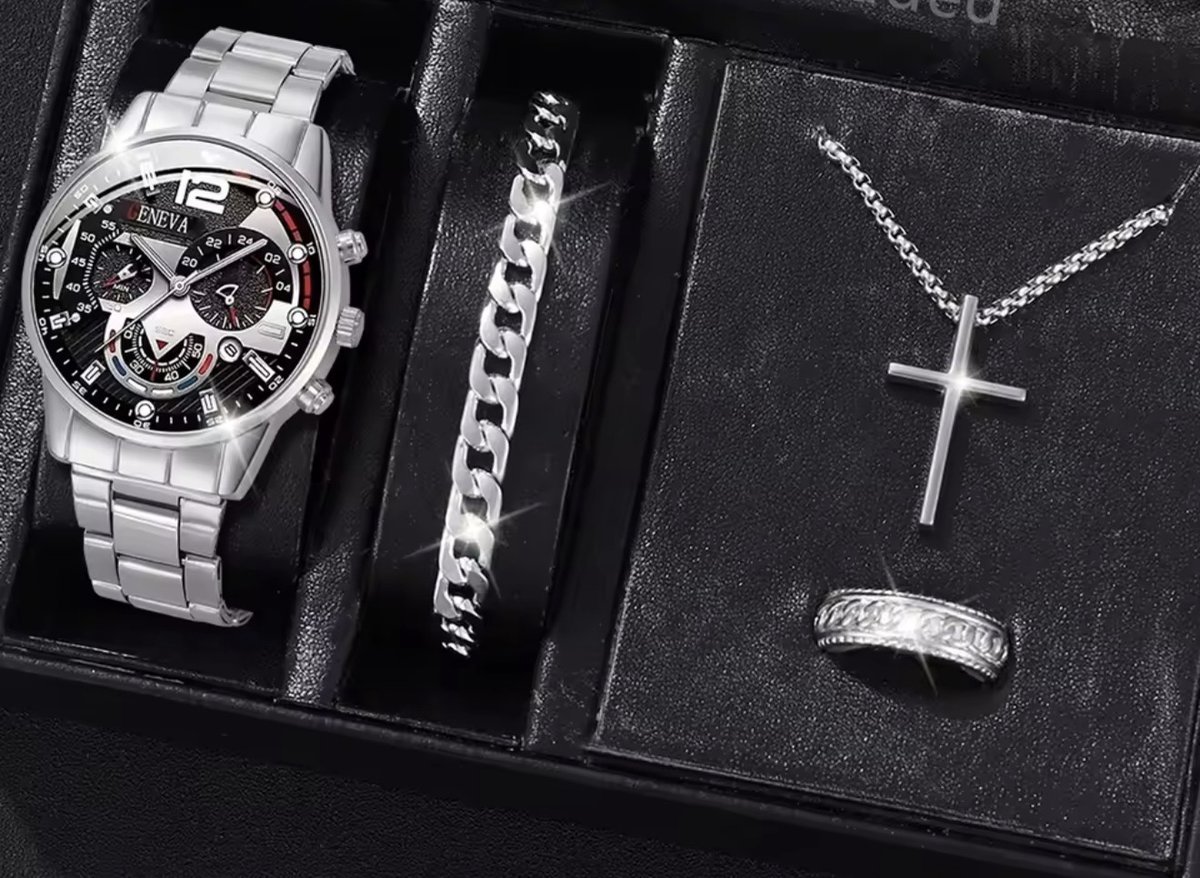 Horlogebox voor heren - geschenkdoos - cadeau set met horloge - armband - valentijn cadeautje voor hem