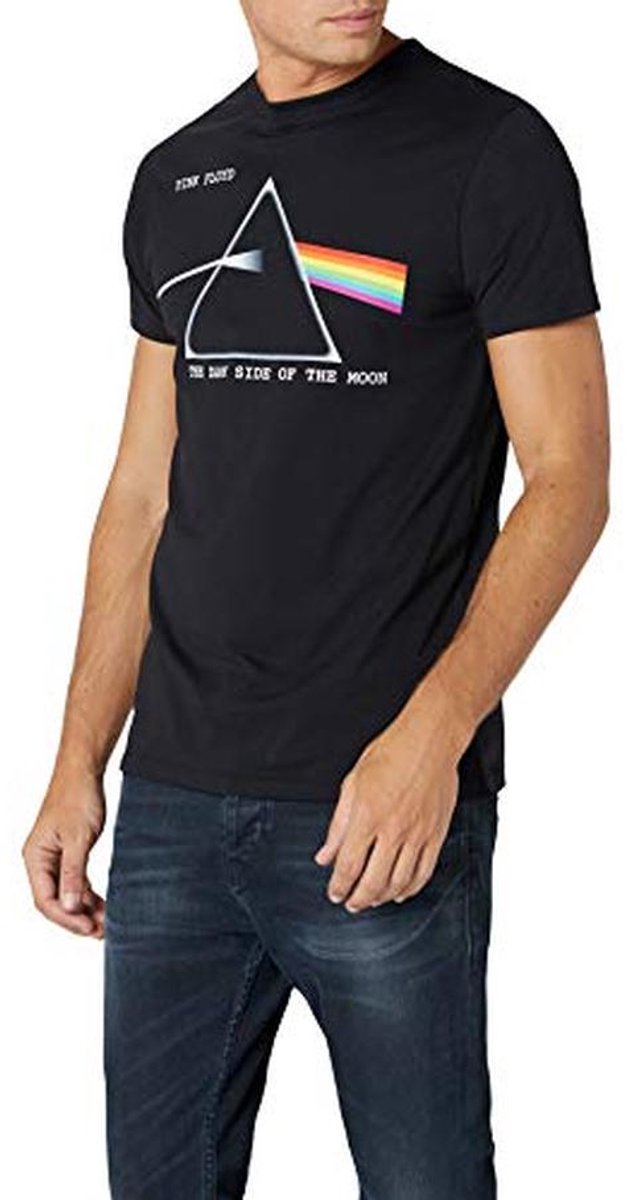 Unisex Zwart T-Shirt met Classic Dark Side of the Moon Motief
