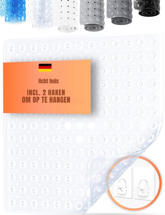 Quvo® Badmat antislip voor in bad - Douchemat antislip voor douche - Badmat antislip - transparant - 53cm x 53cm x 1cm