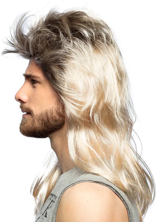 Boland - Pruik Ryan Blond - Laagjes - Lang - Mannen - Rocker - Rock & Roll- 80's & 90's - Punk - Aso