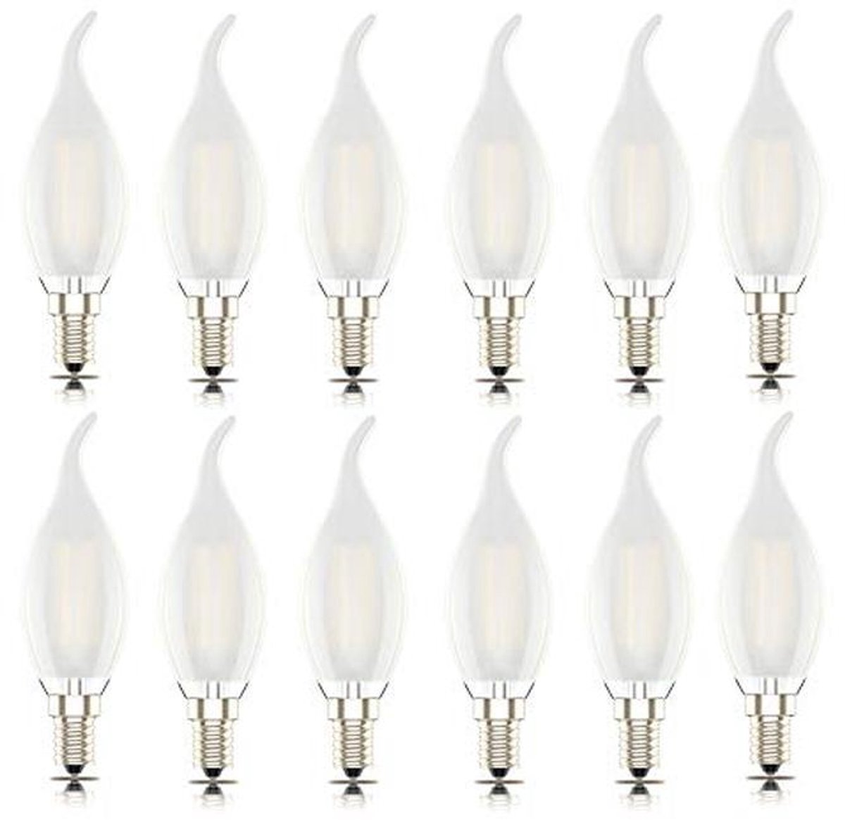 Dimbare Kaarslamp E14 - 40W Equivalent - Warm Wit 2700K - Pack van 12