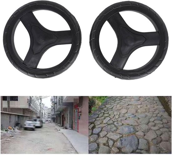 Vervangende wielen voor winkelwagens - 2 stuks van 170 mm met verbeterde stabiliteit en manoeuvreerbaarheid van Merkloos	 — afbeelding 3