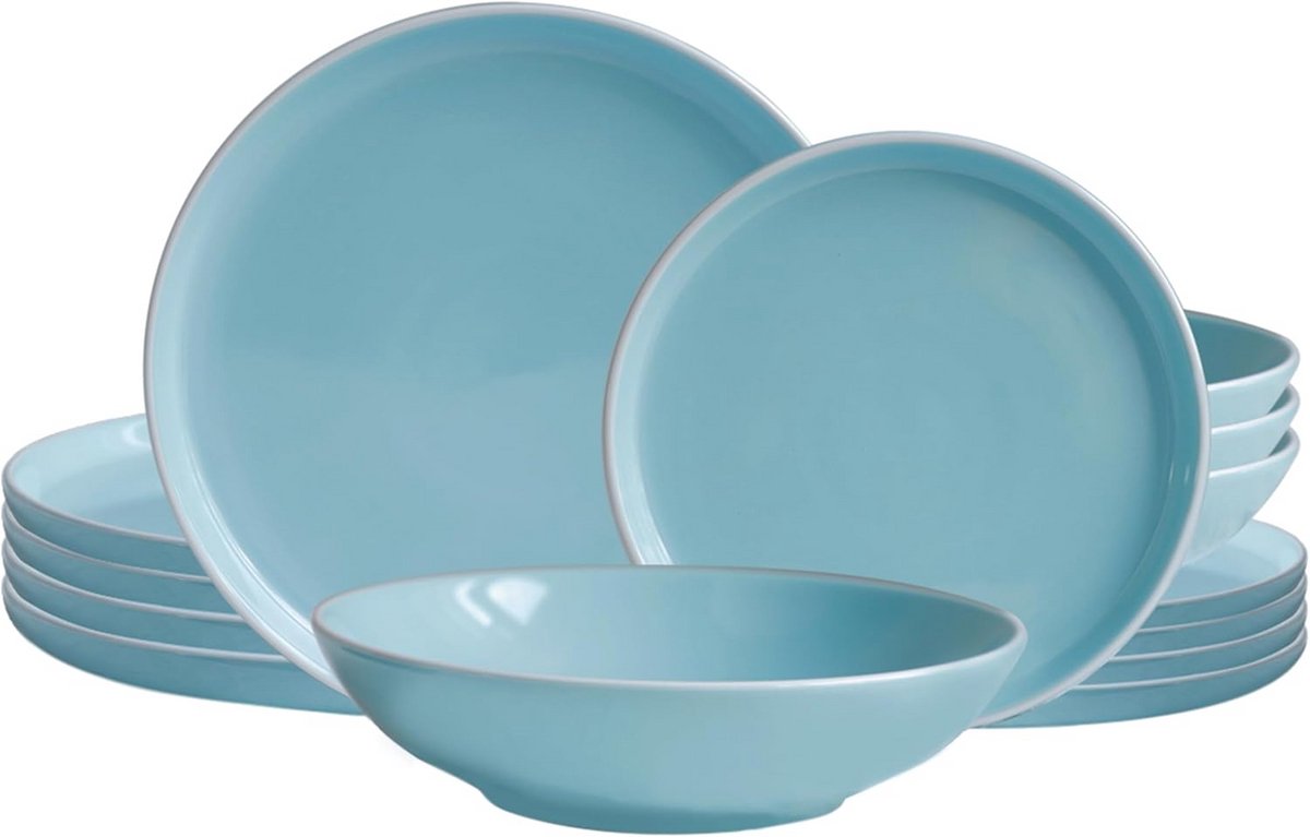 Vintage Tafelservies Set voor 4 Personen in Pastel Aardewerk