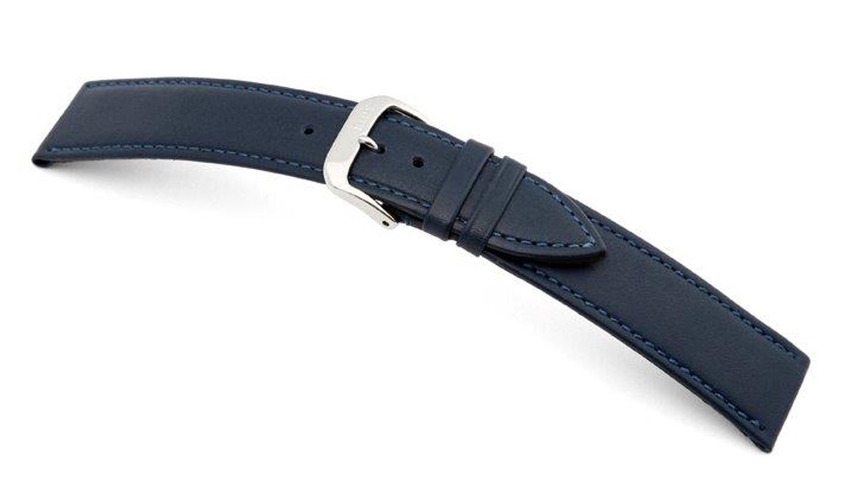 Lederband Arezzo 10mm donkerblauw, glad