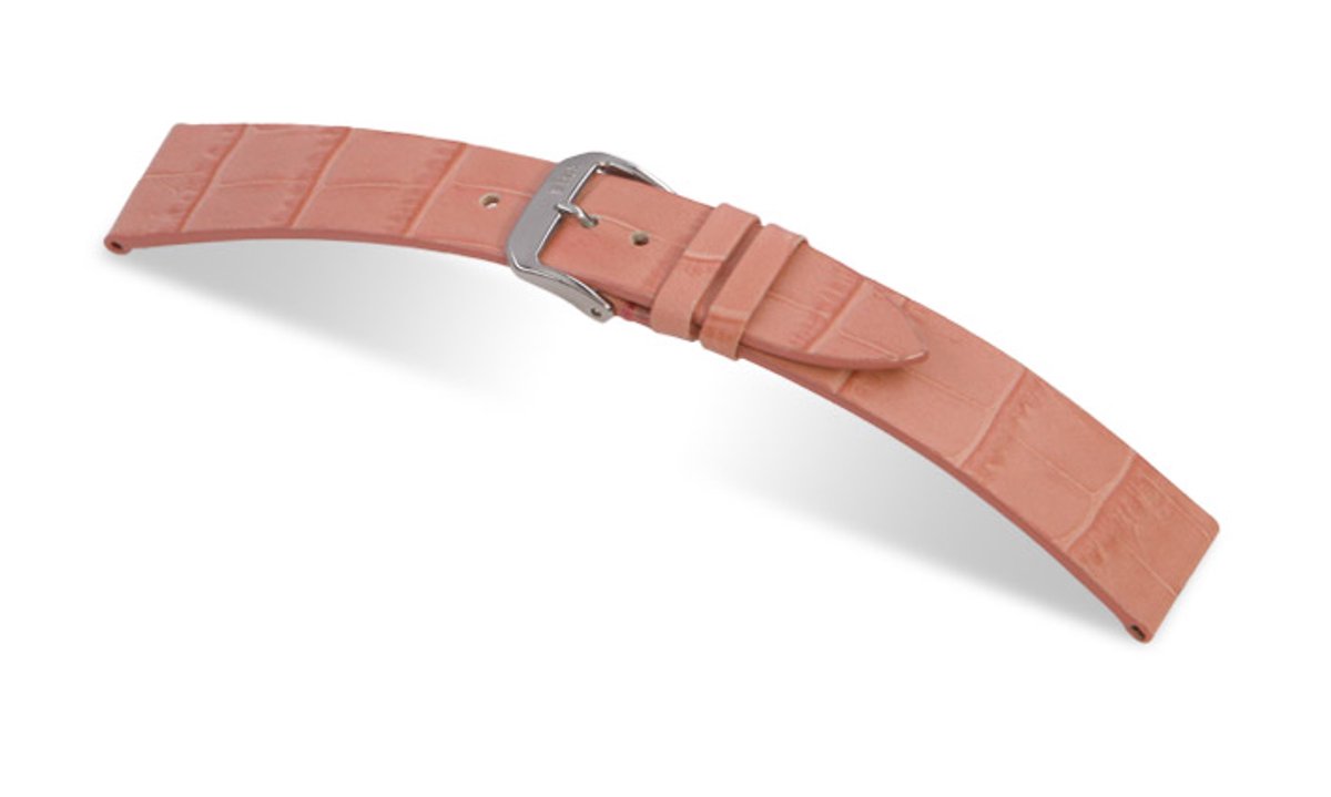 Lederband Charleston 16mm roze met Alligatorprint