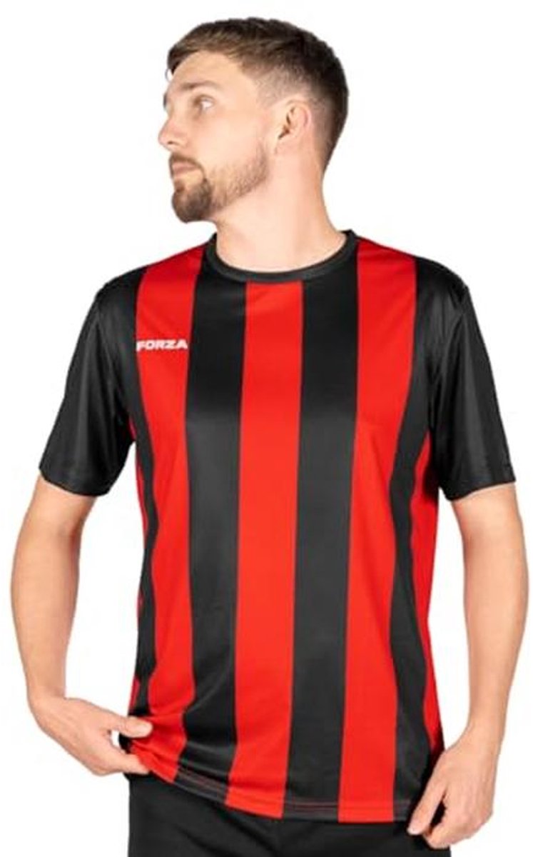 Gestreept heren voetbalshirt - Korte mouwen, 5 kleuropties