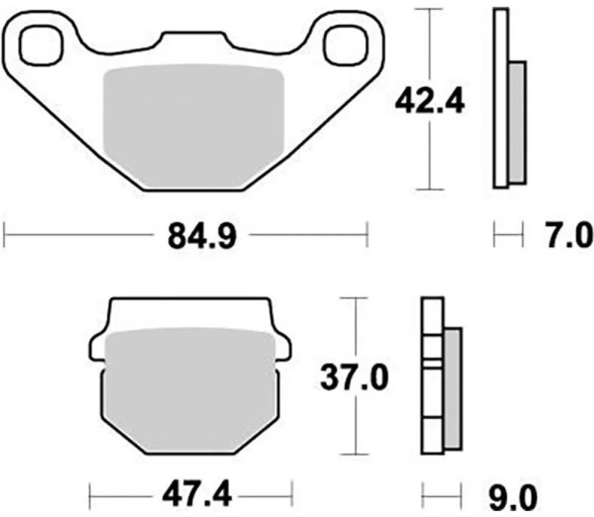 Moto-master Can Am 090121 Gesinterde Remblokken Zwart