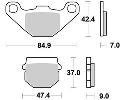 Moto-master Can Am 090121 Gesinterde Remblokken Zwart