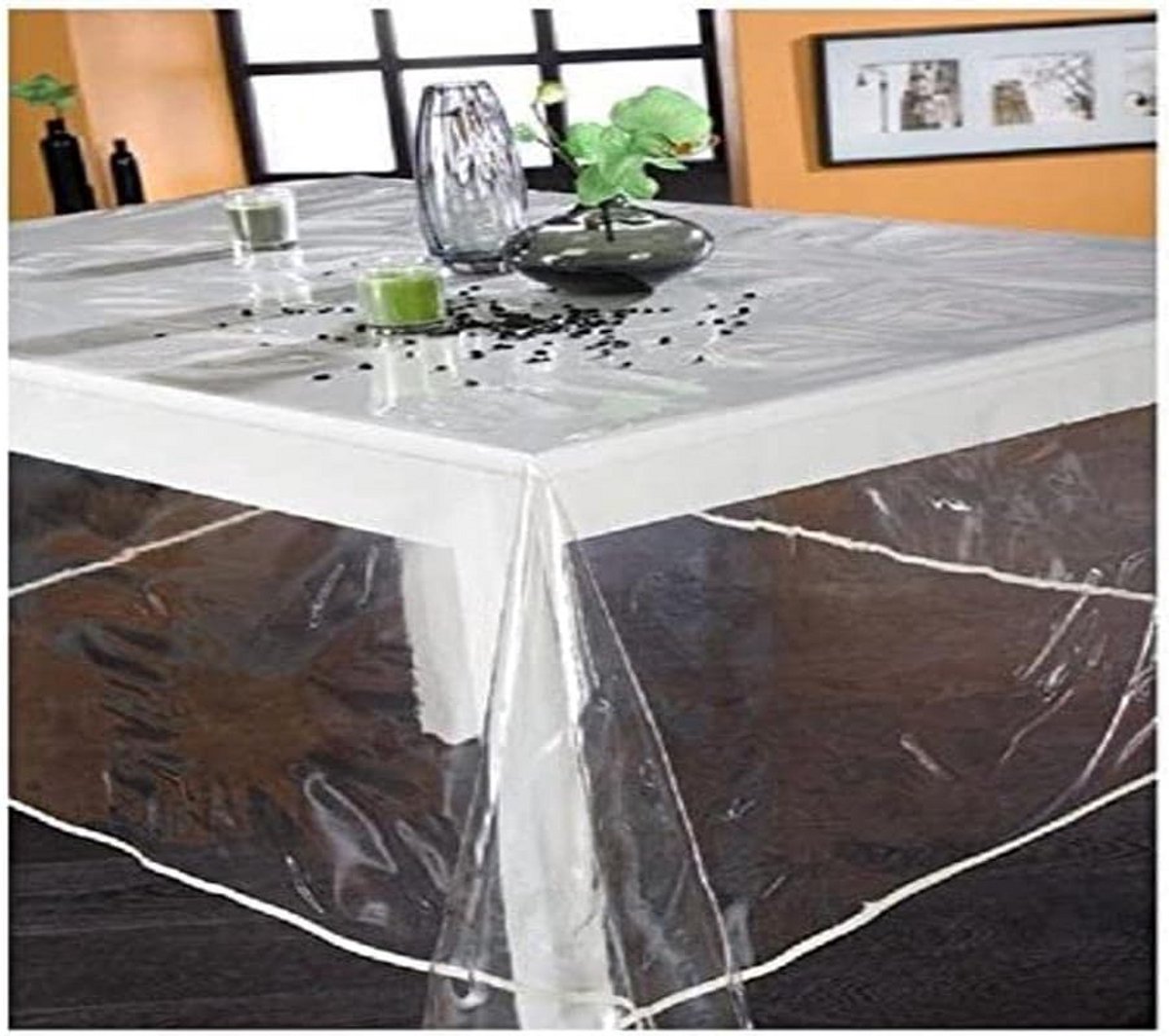 Ronde kunststof tafelkleed 140 cm doorschijnend