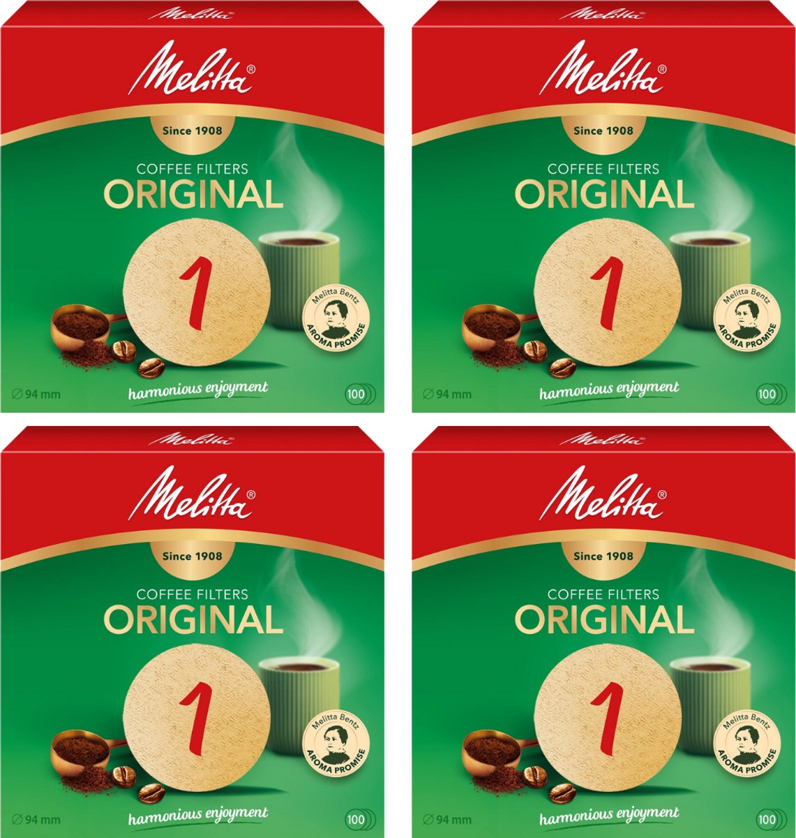 Melitta Original koffiefilters 94 mm n1 Bruin 400 stuks