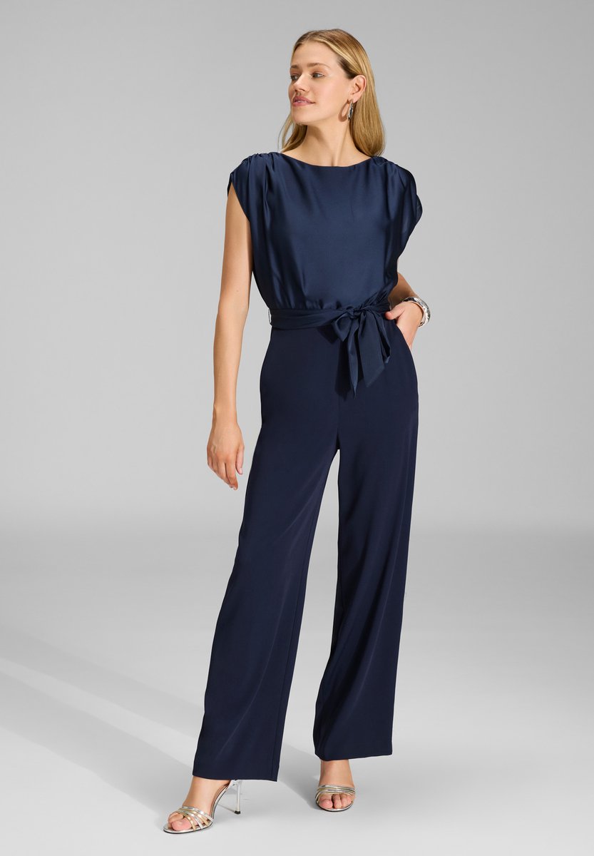 Swing blauwe jumpsuit van effen – 3XL