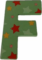 Decoratieletter - F - Hout - 7cm - Groen