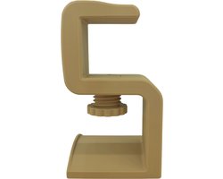 Koptelefoonhouder met Bureaubladklem (10–35 mm) – Lattebruin – Onder Bureau – Duurzaam PLA