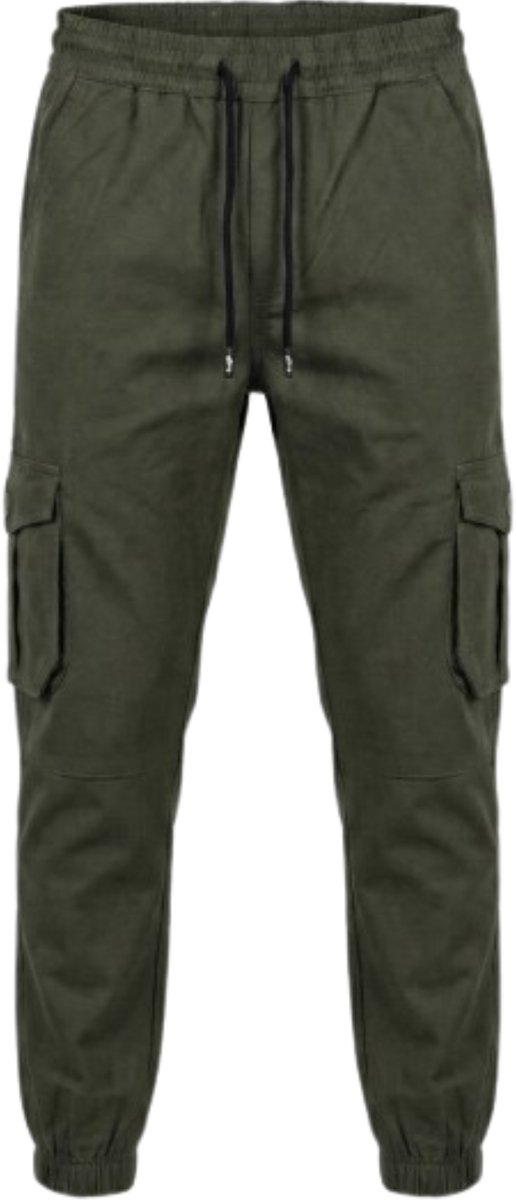 Hitman Cargo Broek Heren - Joggingbroek Heren - Trainingsbroek Heren - Sportbroek Heren - Katoen - Diepe Zakken - Groen - Maat M