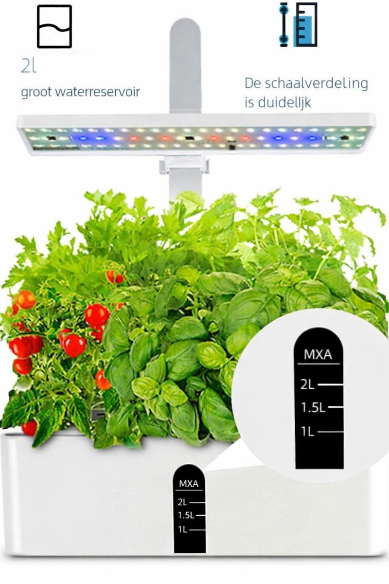 9 Peulen Hydrocultuur Kweeksysteem met LED Kweeklamp – Slimme Kruidentuin voor Binnen 2,5 liter watertank – Slimme Binnentuin - Verstelbare Hoogte – Automatische Timer – Indoor Garden Set – Stil & Energiezuinig - Automatisch Water Geven