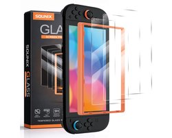 Screenprotector geschikt voor Nintendo Switch 2 met montage frame - Set van 3 stuks - Sounix - Screenprotector Tempered Glass - Gehard Glas