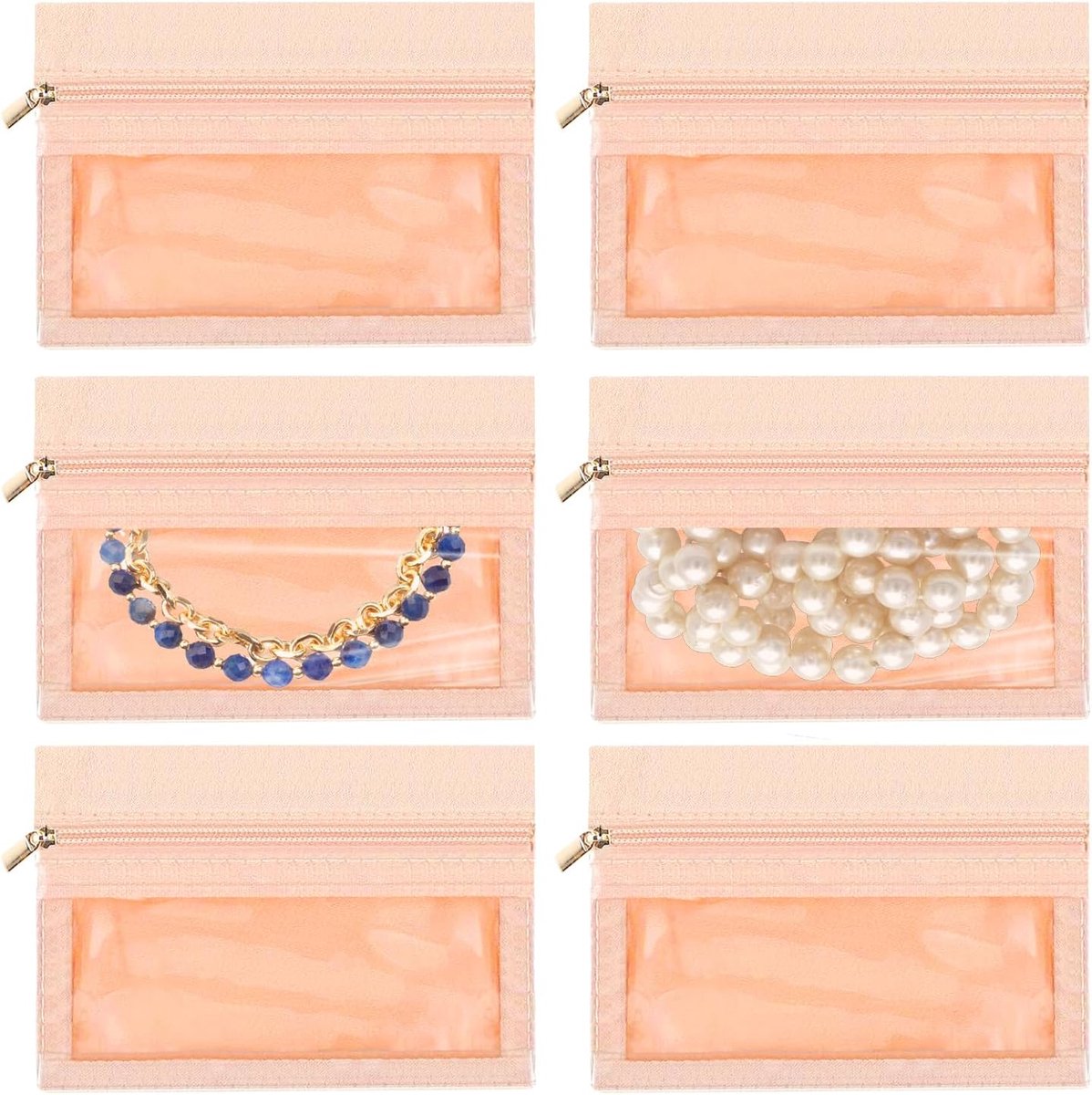 Famanu - Reissieradenorganizer, reissieradentas Reissieradenrol Sieradenrollen Mini voor vrouwen Meisjes Organiseren Ringen Kettingen Armbanden Oorbellen Reizen (Roze）