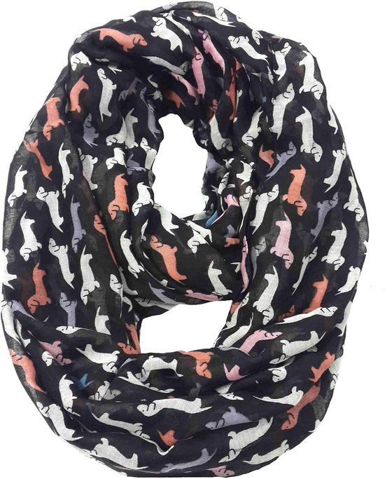 Lina & Lily Dames Colsjaal Met Beagle Print – Zacht, Lichtgewicht, 90x180 Cm