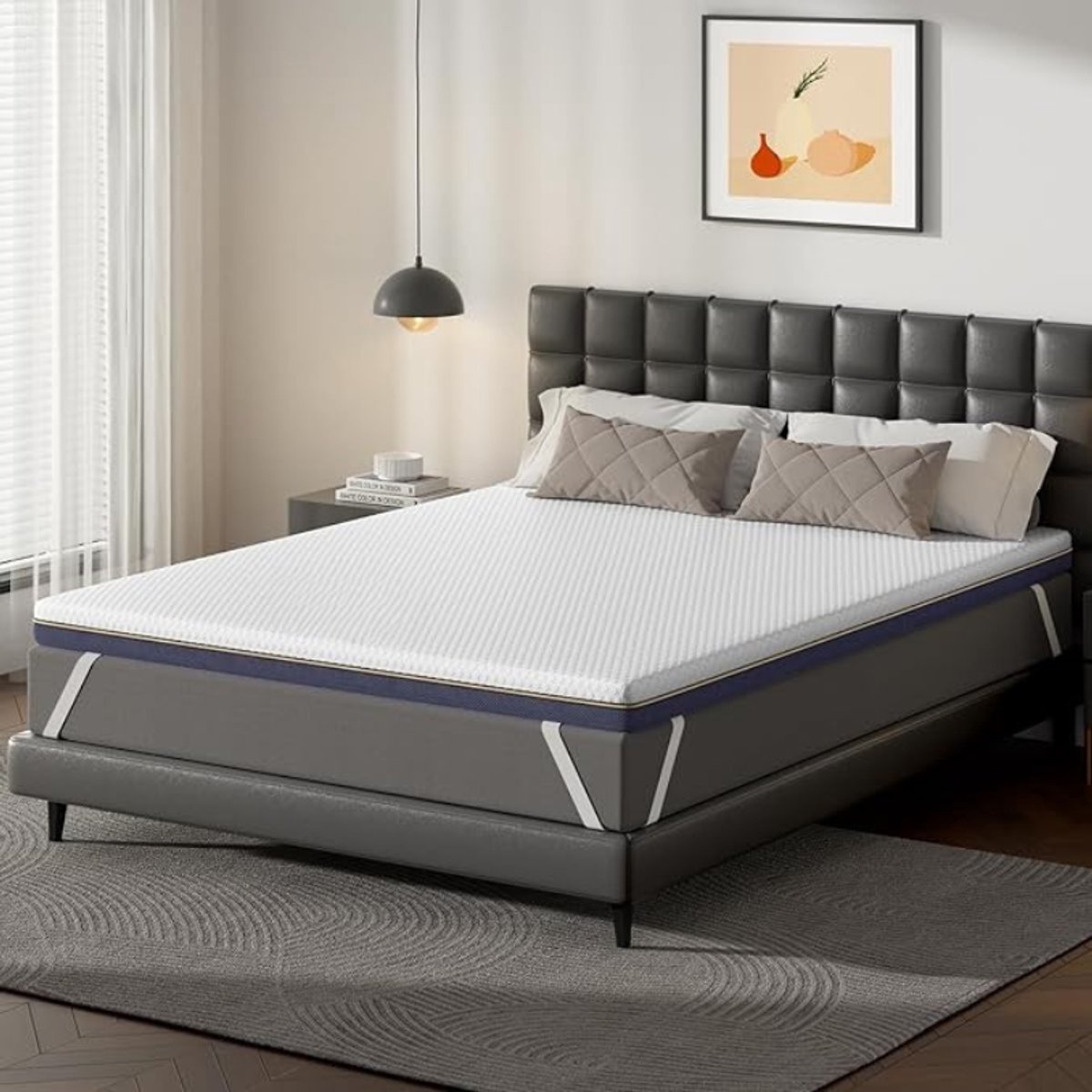 BOG Gel-Schuim Matrassentopper 90 × 200 cm – 7,5 cm, Oeko-Tex- Boxspring Geschikt- Wasbaar Wit