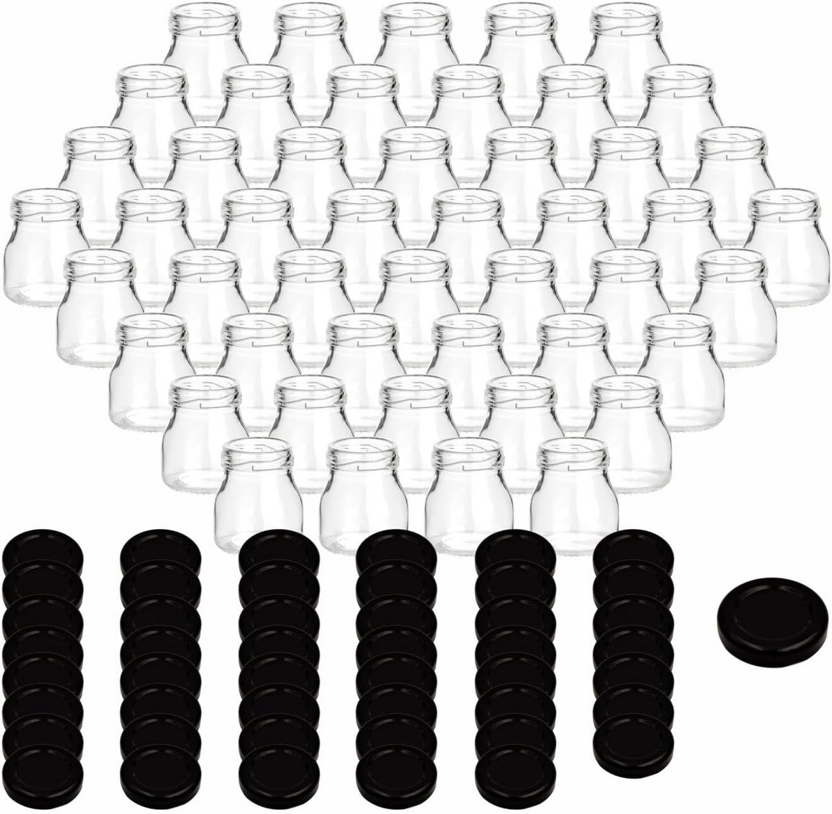 Set van 48 mini-inmaakpotten 50 ml met schroefdeksel voor het inmaken en conserveren