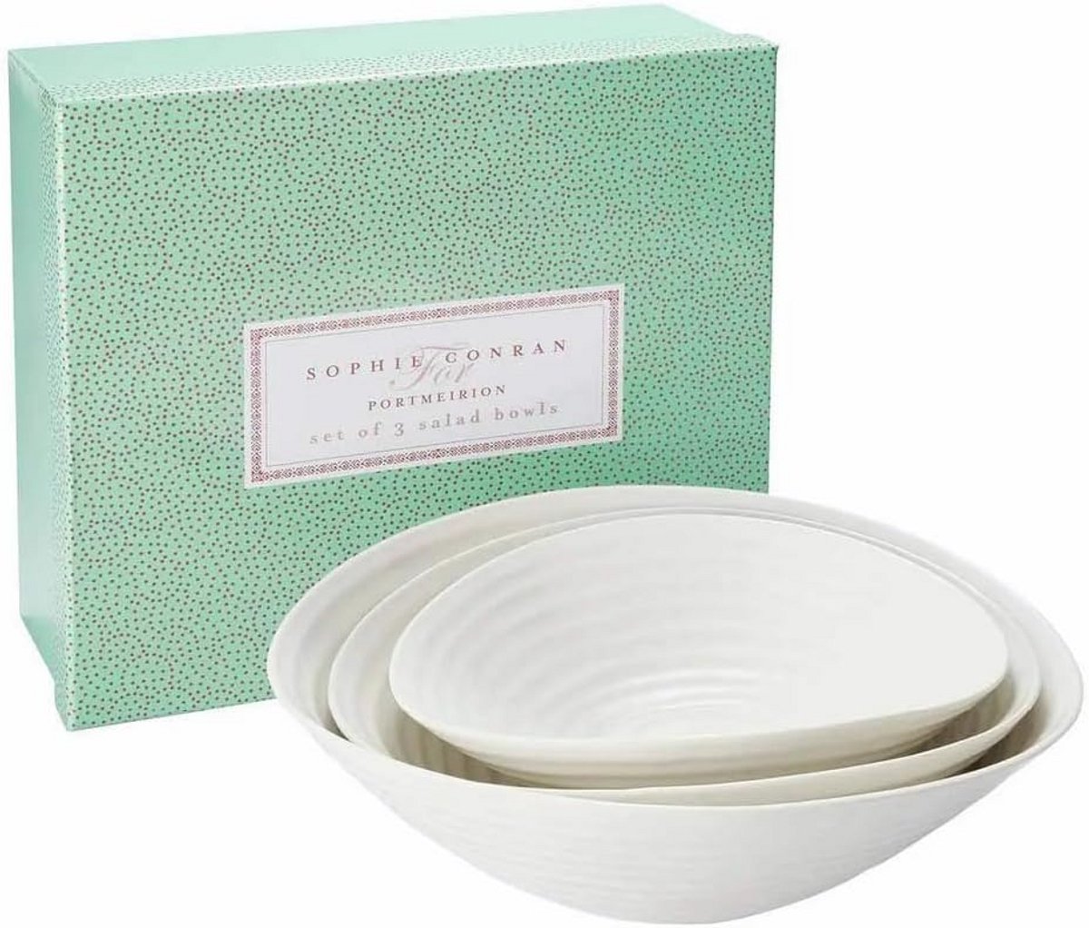 Set van 3 Witte Saladeschalen - Perfect voor Feestjes en Cadeaus