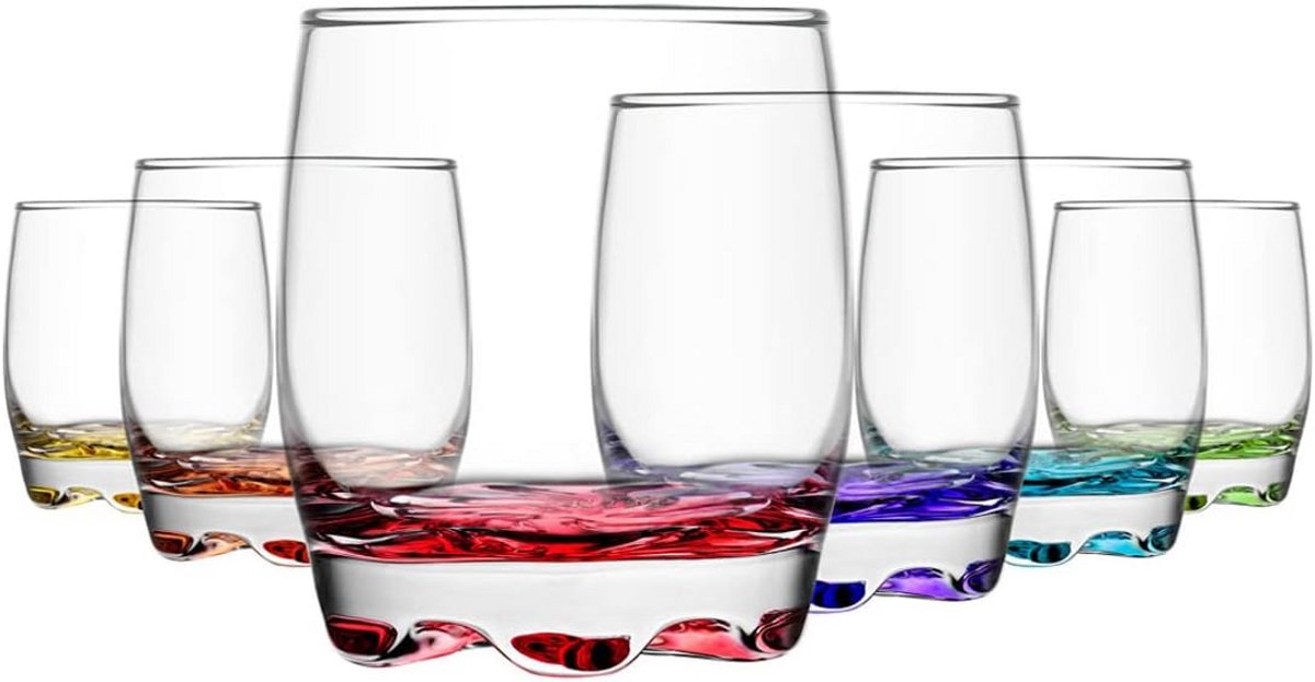 6-delige Koraal Collectie Drinkglazen, 9 oz, Helder