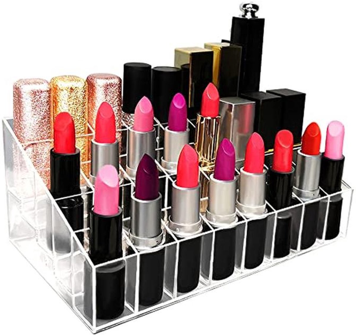Organizer voor 40 lippenstiften en cosmetica