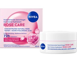 NIVEA Hydraterende Gezichtsgel Rose Care - Moisturizer met Rozenwater & Hyaluronzuur - Hydraterend Gel - 50ml