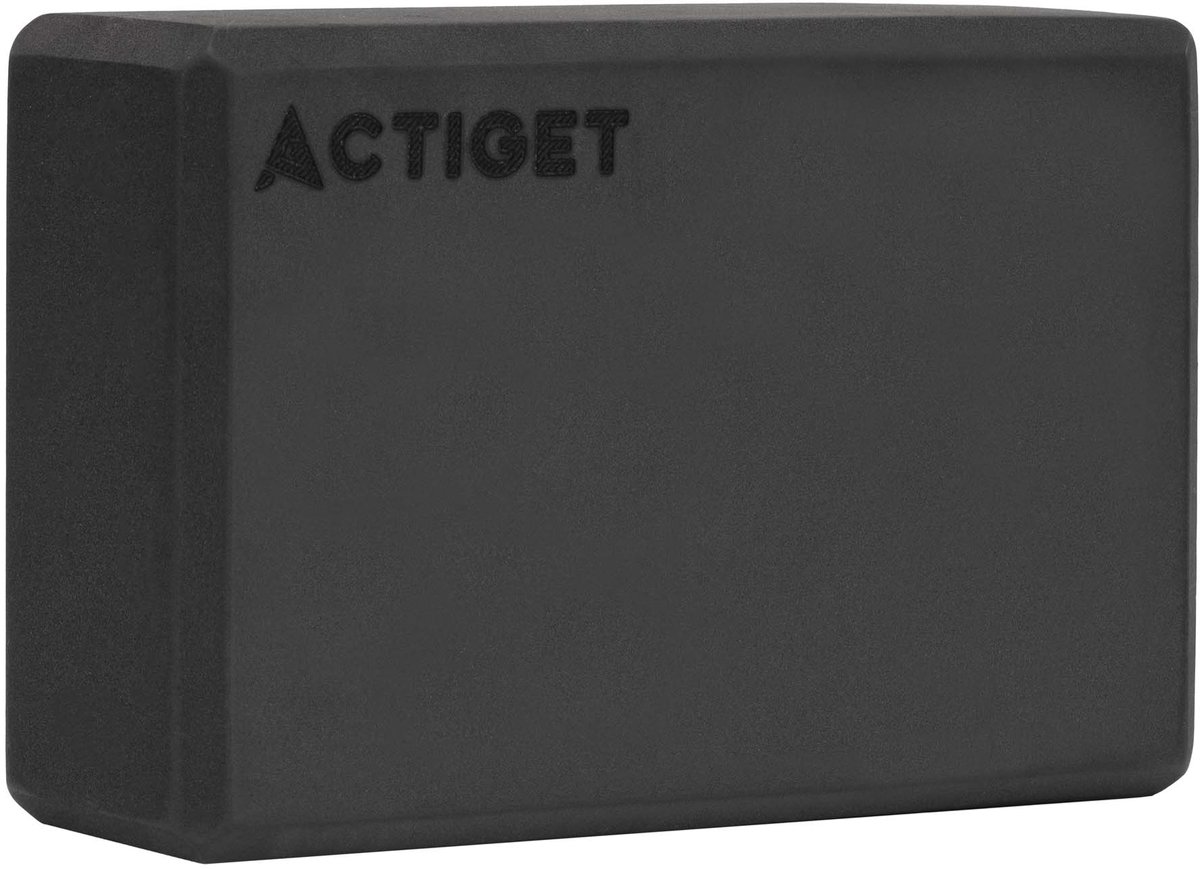 Actiget® Yoga Blok - Yoga Cube - Pilates Blok - Balans - Rekoefeningen - EVA-schuim - Zwart - 7,5 X 23 X 15 Cm