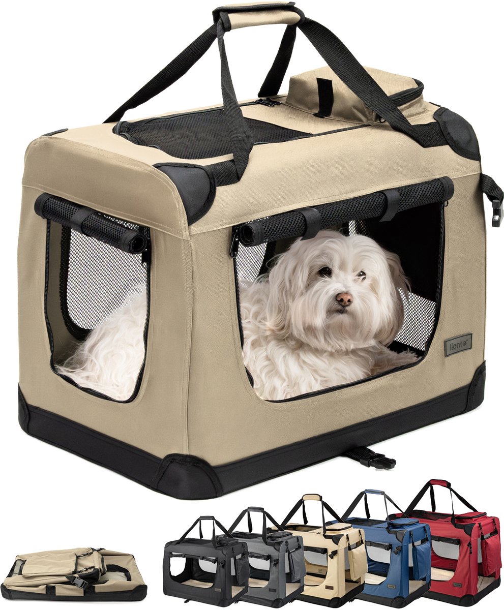 lionto Hondentransportbox Hondentas Hondenbox Opvouwbare tas voor kleine dieren