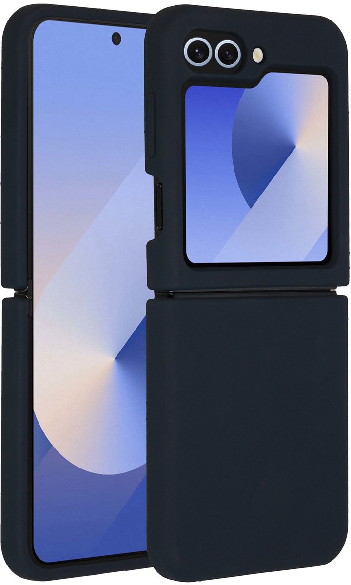 Accezz Hoesje - Geschikt voor Samsung Galaxy Z Flip 6 - Liquid Silicone Backcover - Donkerblauw