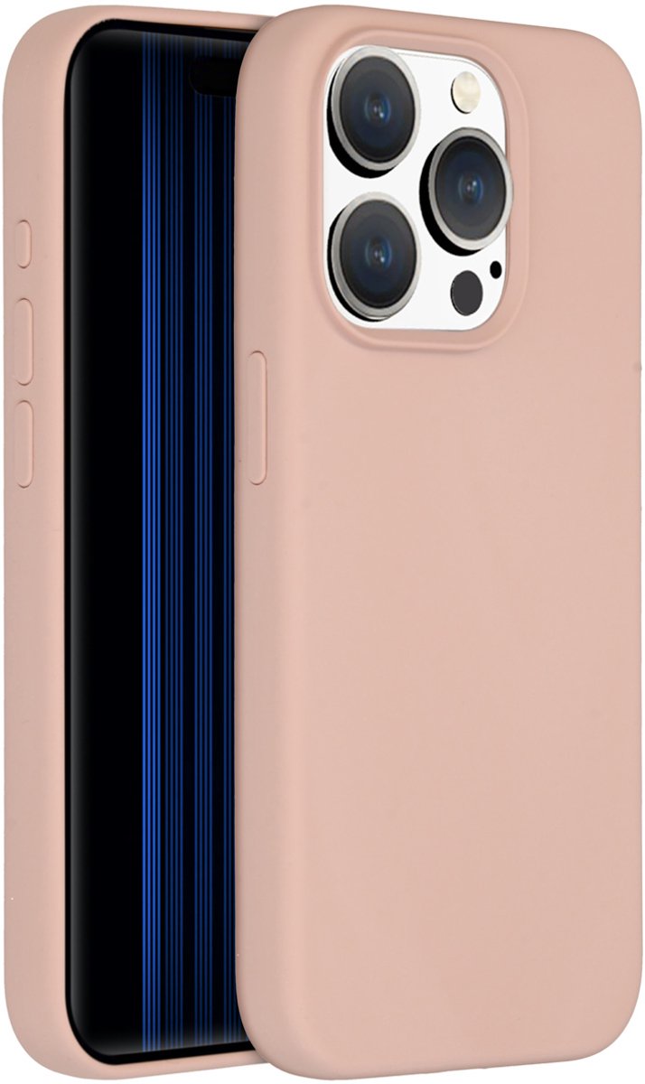 Accezz Hoesje Geschikt voor iPhone 15 Pro Hoesje Siliconen - Accezz Liquid Silicone Backcover - Roze