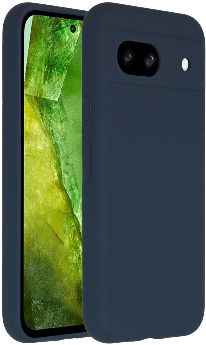 Accezz Hoesje - Geschikt voor Google Pixel 8a - Liquid Silicone Backcover - Donkerblauw