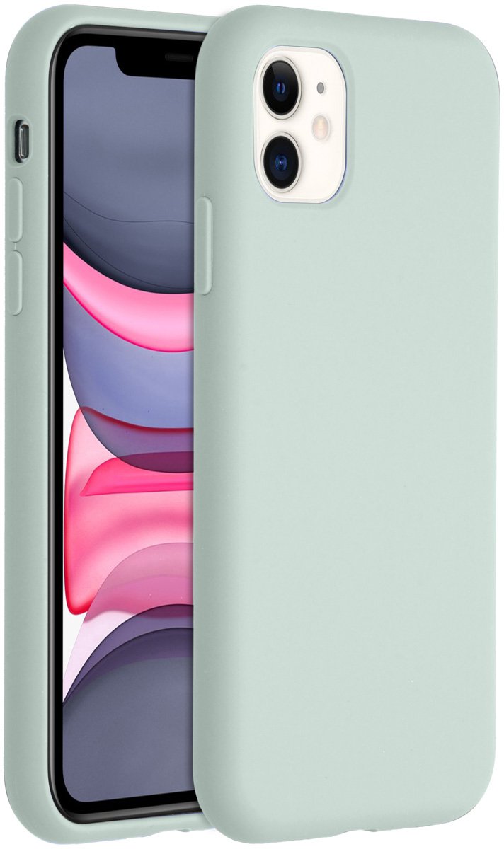 Accezz Hoesje - Geschikt voor Apple iPhone 11 - Liquid Silicone Backcover - Sky Blue